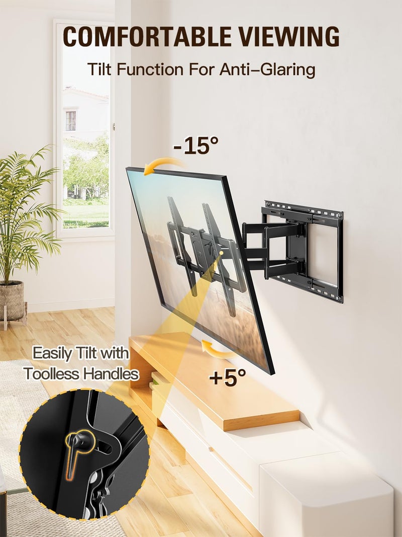 Mounting Dream Sliding TV Wall Mount for 42-86" TVs, Full Motion Articulating Dual Arms, Easy TV Centering, Max VESA 600x400mm, 132 lbs, MD2198 - Image 3